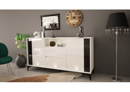 Sideboard 160cm with black inset and legs - evel 3