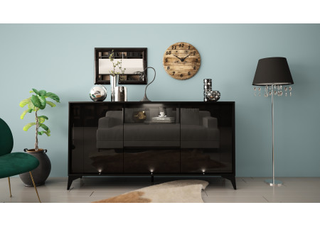 Sideboard 160cm with black inset and legs - evel 3