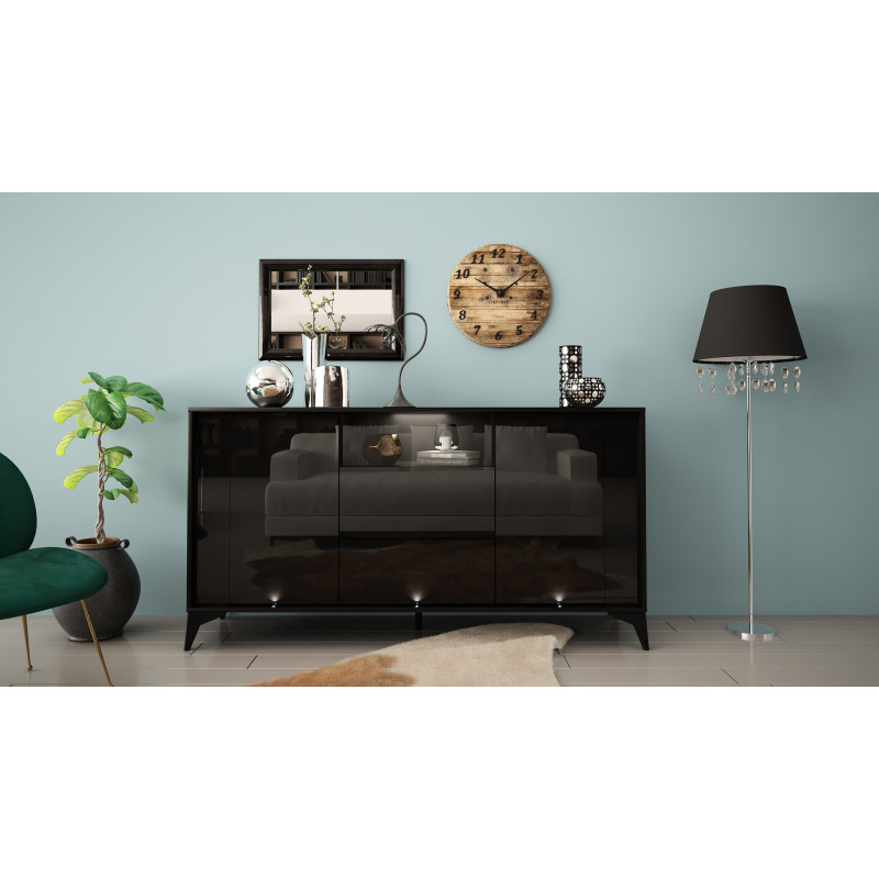 Sideboard 160cm with black inset and legs - evel 3