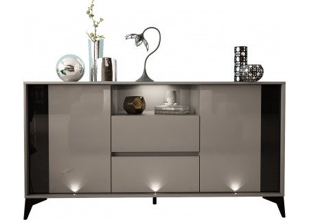 Sideboard 160cm with black inset and legs - evel 3