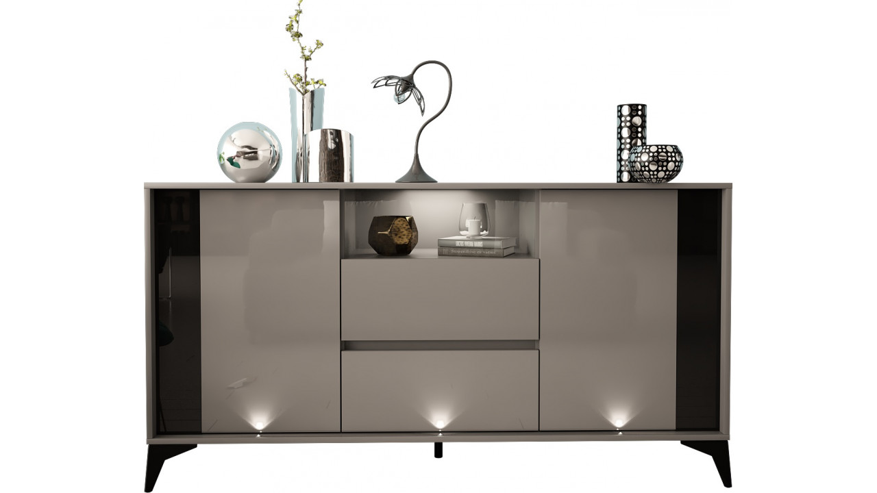 Sideboard 160cm with black inset and legs - evel 3