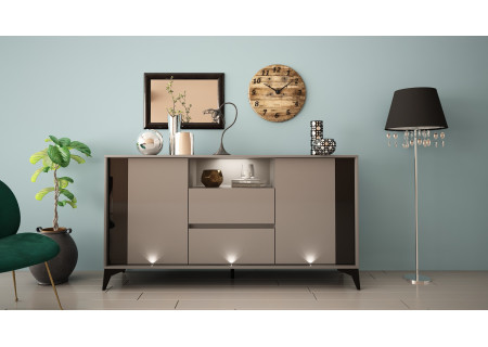 Sideboard 160cm with black inset and legs - evel 3