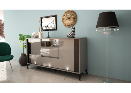 Sideboard 160cm with black inset and legs - evel 3