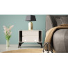 NIGHTSTAND 61CM WITH 2 DRAWERS ON BLACK LEGS - EVEL 4