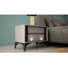 NIGHTSTAND 61CM WITH 2 DRAWERS ON BLACK LEGS - EVEL 4