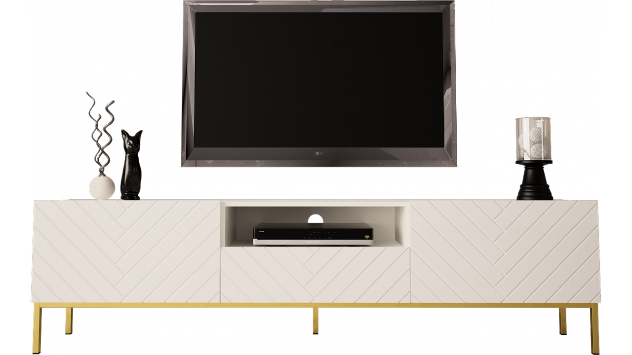 TV STAND 190CM ON GOLD LEGS - GALA 1