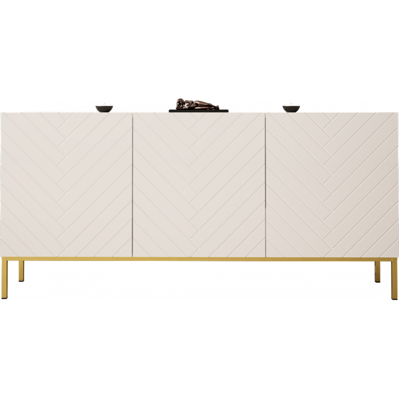 SIDEBOARD 160CM WITH 3 DOORS ON GOLD LEGS - GALA 2