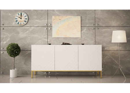 SIDEBOARD 160CM WITH 3 DOORS ON GOLD LEGS - GALA 2