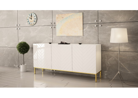 SIDEBOARD 160CM WITH 3 DOORS ON GOLD LEGS - GALA 2