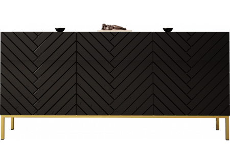 SIDEBOARD 160CM WITH 3 DOORS ON GOLD LEGS - GALA 2