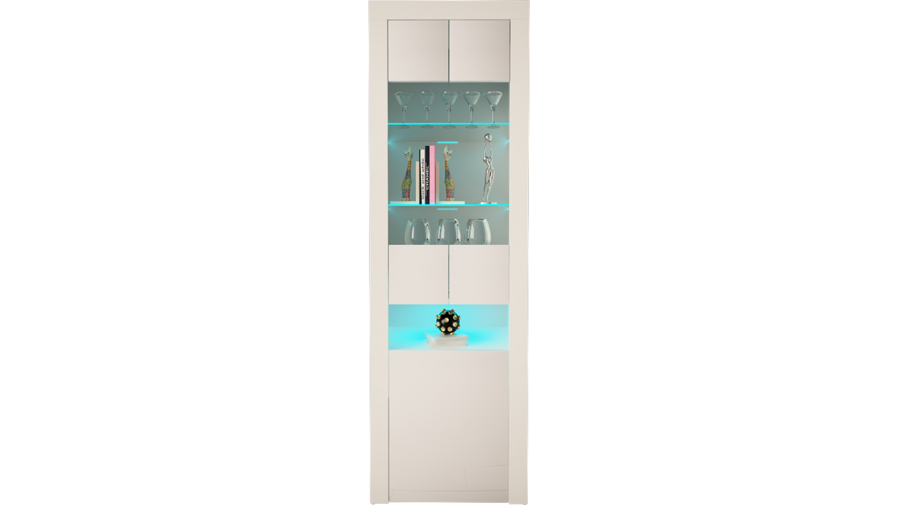 VITRINE 190CM WITH GLASSED DOORS - GRAND 1