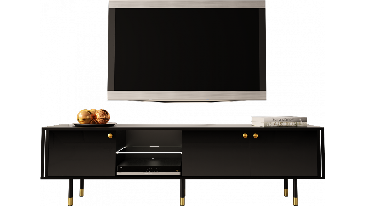 TV STAND 180CM WITH GOLD EMBELLISHMENTS - CRISTAL 3