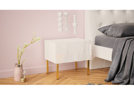 NIGHTSTAND 50CM ON GOLD LEGS - HEXA 4