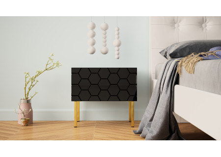 NIGHTSTAND 50CM ON GOLD LEGS - HEXA 4