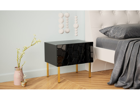 NIGHTSTAND 50CM ON GOLD LEGS - HEXA 4