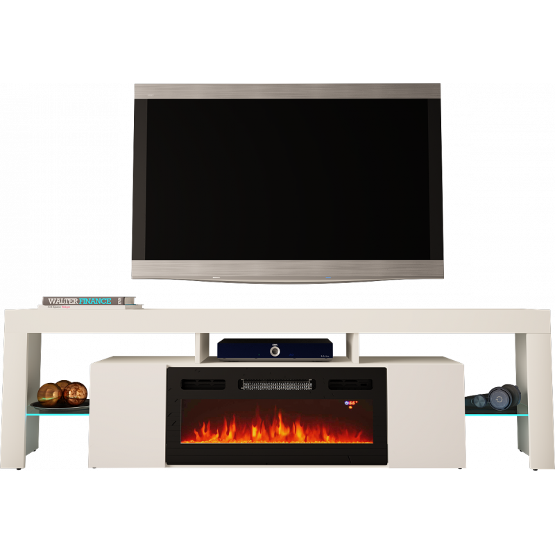 TV STAND 200CM WITH FIREPLACE - SOLEO 1