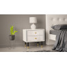 NIGHTSTAND 55CM WITH GOLD EMBELLISHMENTS AND 2 DRAWERS - CRISTAL 4