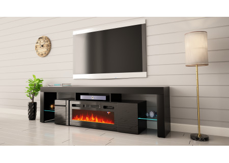 TV STAND 200CM WITH FIREPLACE - SOLEO 1