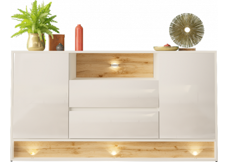 SIDEBOARD 160CM WITH OAK WOOD INSET - VISION 2