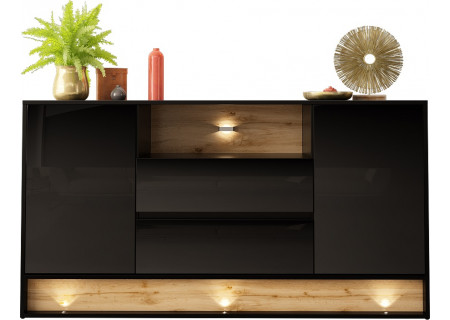 SIDEBOARD 160CM WITH OAK WOOD INSET - VISION 2