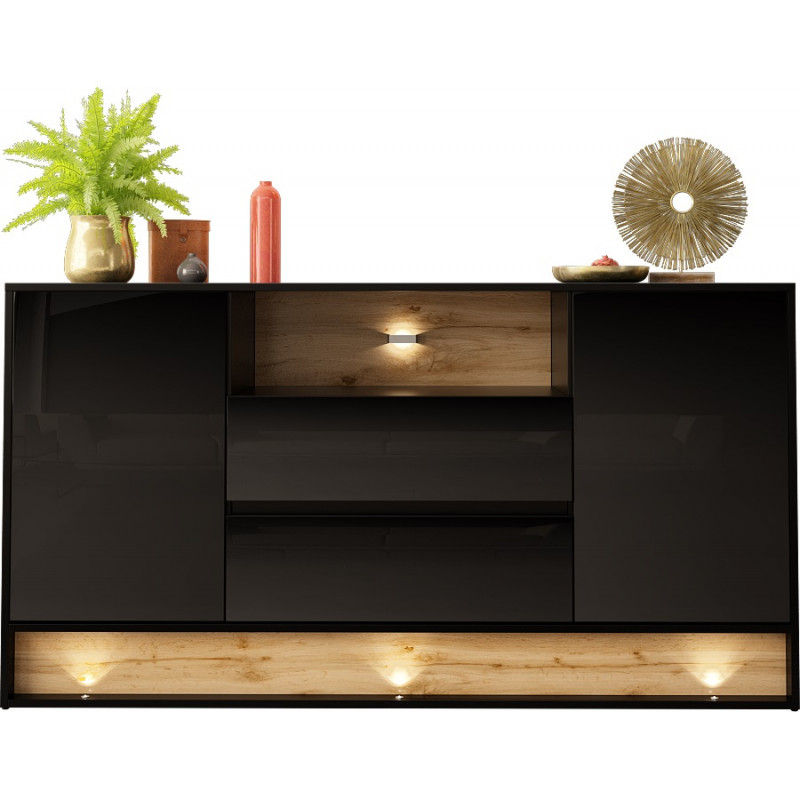 SIDEBOARD 160CM WITH OAK WOOD INSET - VISION 2