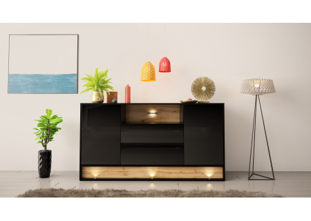 SIDEBOARD 160CM WITH OAK WOOD INSET - VISION 2