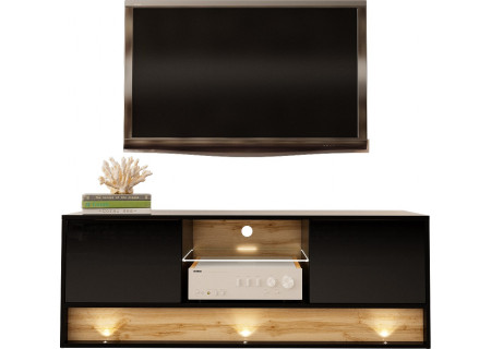 TV STAND 140CM WITH OAK WOOD INSET - VISION 3