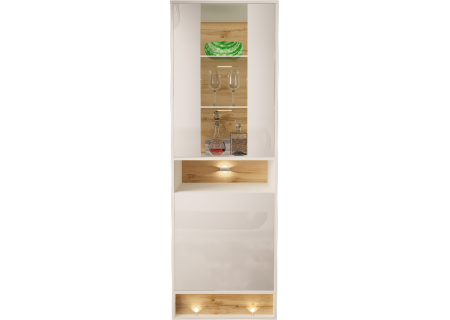 VITRINE 180CM WITH OAK WOOD INSET - VISION 4