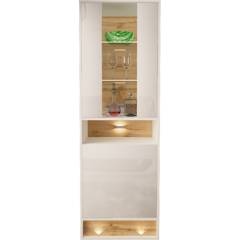 VITRINE 180CM WITH OAK WOOD INSET - VISION 4