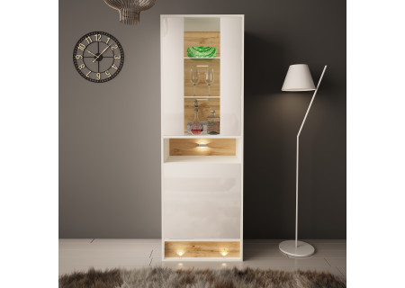 VITRINE 180CM WITH OAK WOOD INSET - VISION 4