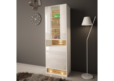 VITRINE 180CM WITH OAK WOOD INSET - VISION 4