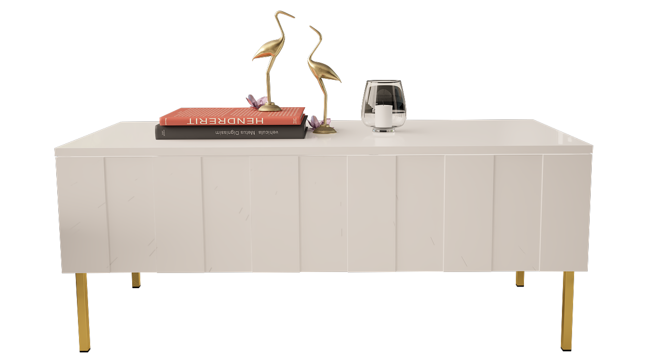 COFFEE TABLE 120CM ON GOLD LEGS - ELEGANTE 3