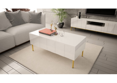 COFFEE TABLE 120CM ON GOLD LEGS - ELEGANTE 3