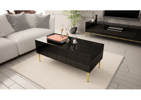 COFFEE TABLE 120CM ON GOLD LEGS - ELEGANTE 3