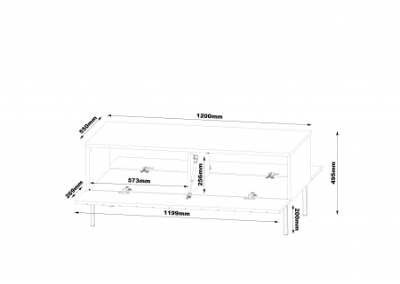 COFFEE TABLE 120CM ON GOLD LEGS - ELEGANTE 3