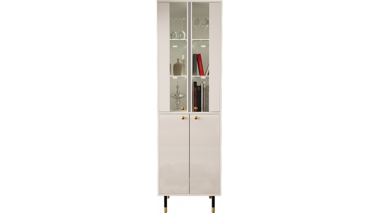 VITRINE 200CM WITH GOLD EMBELLISHMENTS - CRISTAL 5