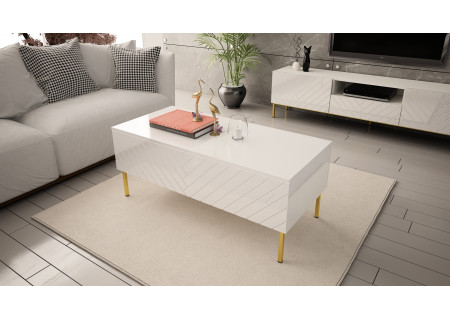 COFFEE TABLE 120CM ON GOLD LEGS - GALA 3