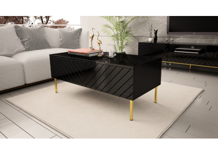 COFFEE TABLE 120CM ON GOLD LEGS - GALA 3