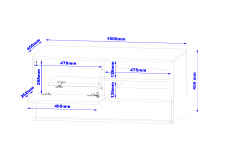 DOUBLE SIDED COFFEE TABLE 100CM WITH OAK WOOD INSET - VISION 06