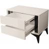 NIGHTSTAND 61CM WITH 2 DRAWERS ON BLACK LEGS - EVEL 4