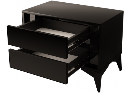 NIGHTSTAND 61CM WITH 2 DRAWERS ON BLACK LEGS - EVEL 4