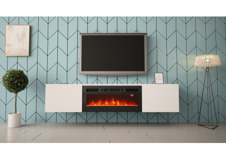 TV STAND 180CM WITH FIREPLACE - CARBON 1