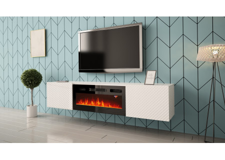 TV STAND 180CM WITH FIREPLACE - CARBON 1