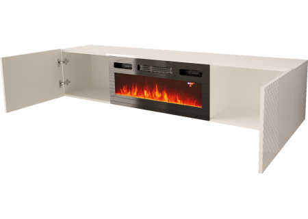 TV STAND 180CM WITH FIREPLACE - CARBON 1