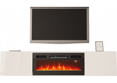 TV STAND 180CM WITH FIREPLACE - CARBON 1