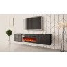 TV STAND 180CM WITH FIREPLACE - CARBON 1