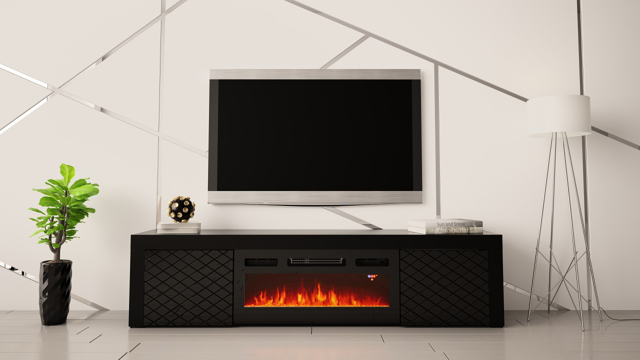 TV STAND 180CM WITH FIREPLACE - DIA 1