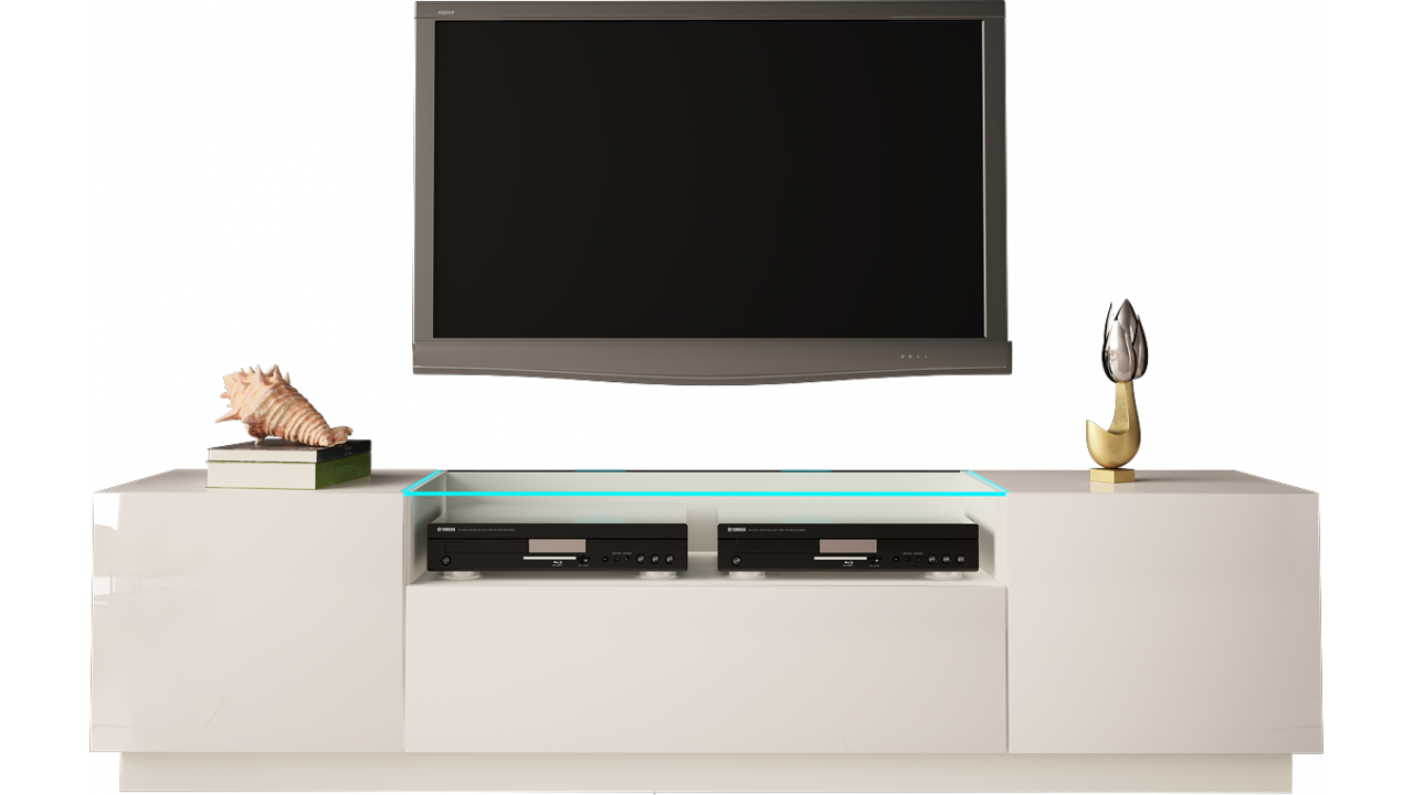 TV STAND 180CM WITH GLASSED TOP ALTA-01