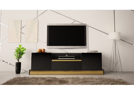 TV STAND 195CM WITH GOLD INSET MERCADO 3