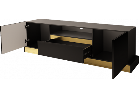 TV STAND 195CM WITH GOLD INSET MERCADO 3